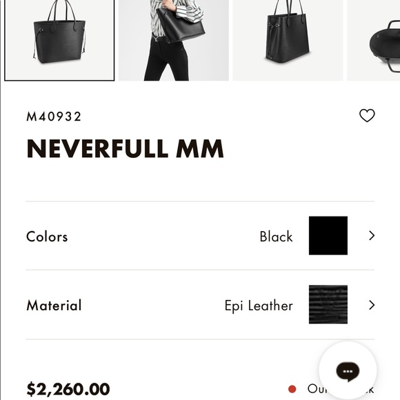 Louis Vuitton Neverfull MM Black Leather Tote - Picture 16 of 16